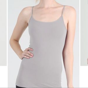 NikiBiki Skinny Y-Strap Back Camisole, One Size, cool grey